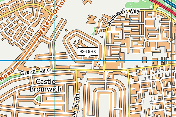 B36 9HX map - OS VectorMap District (Ordnance Survey)