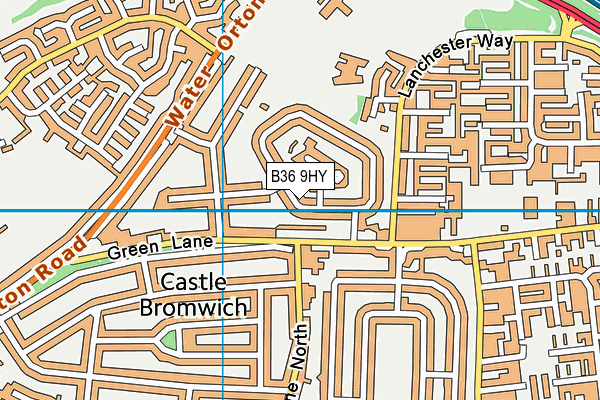 B36 9HY map - OS VectorMap District (Ordnance Survey)