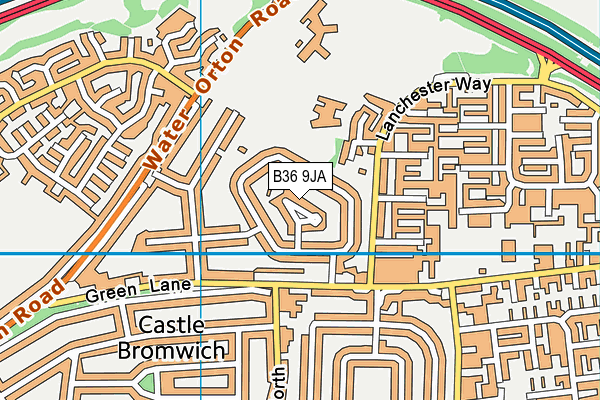 B36 9JA map - OS VectorMap District (Ordnance Survey)