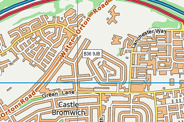 B36 9JB map - OS VectorMap District (Ordnance Survey)