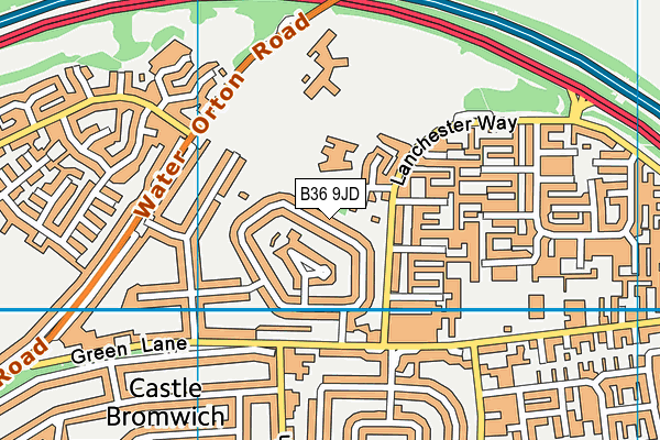 B36 9JD map - OS VectorMap District (Ordnance Survey)