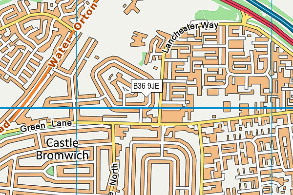 B36 9JE map - OS VectorMap District (Ordnance Survey)