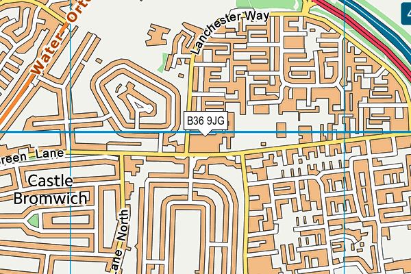 B36 9JG map - OS VectorMap District (Ordnance Survey)