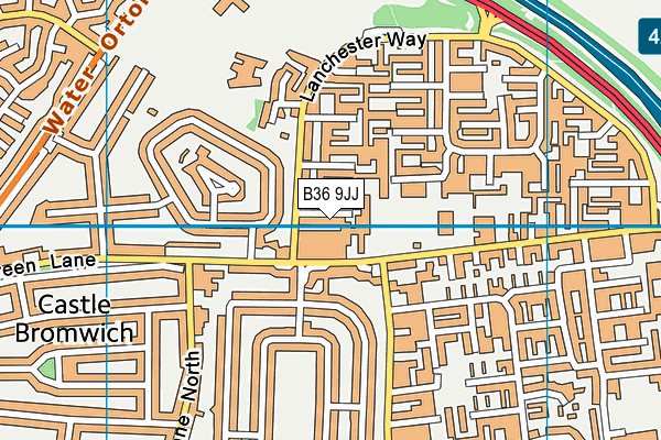 B36 9JJ map - OS VectorMap District (Ordnance Survey)