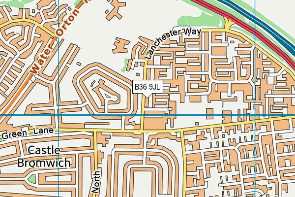 B36 9JL map - OS VectorMap District (Ordnance Survey)