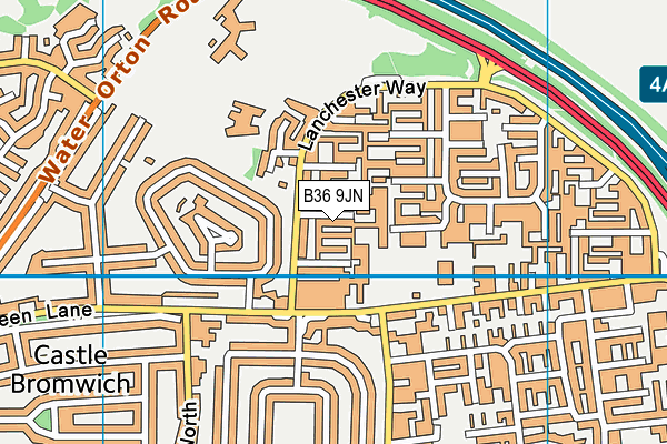 B36 9JN map - OS VectorMap District (Ordnance Survey)
