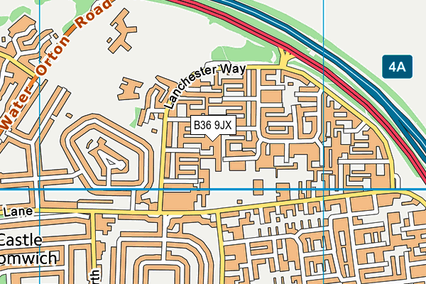 B36 9JX map - OS VectorMap District (Ordnance Survey)