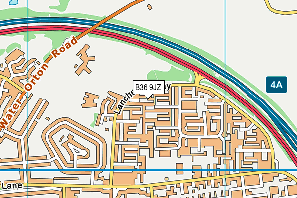 B36 9JZ map - OS VectorMap District (Ordnance Survey)