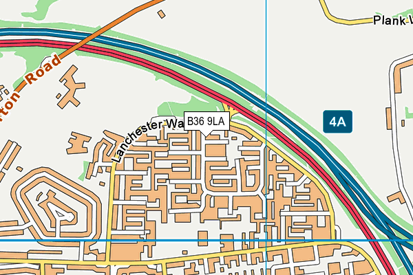 B36 9LA map - OS VectorMap District (Ordnance Survey)