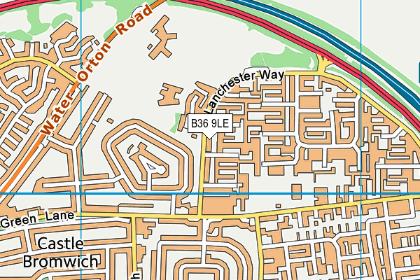 B36 9LE map - OS VectorMap District (Ordnance Survey)