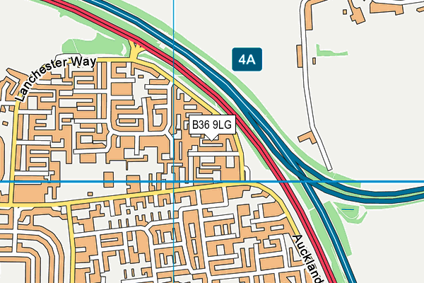 B36 9LG map - OS VectorMap District (Ordnance Survey)