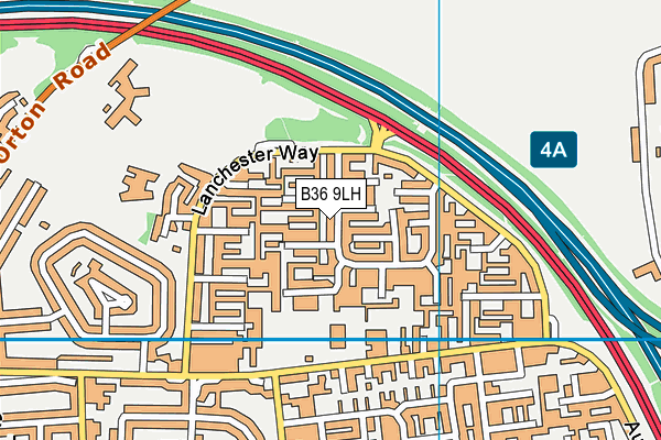B36 9LH map - OS VectorMap District (Ordnance Survey)