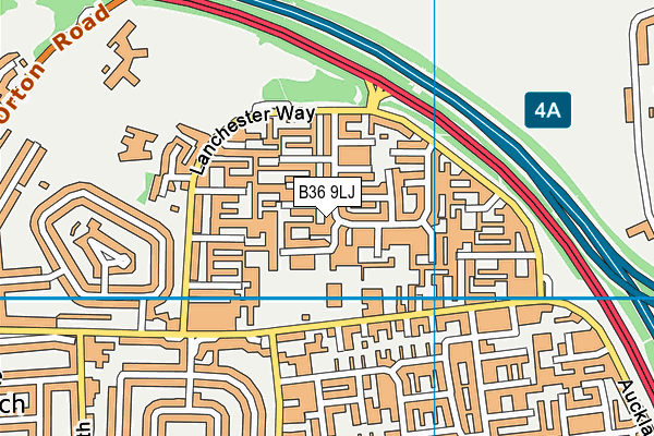 B36 9LJ map - OS VectorMap District (Ordnance Survey)