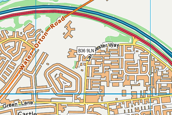 B36 9LN map - OS VectorMap District (Ordnance Survey)