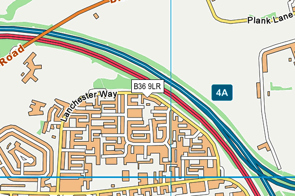 B36 9LR map - OS VectorMap District (Ordnance Survey)