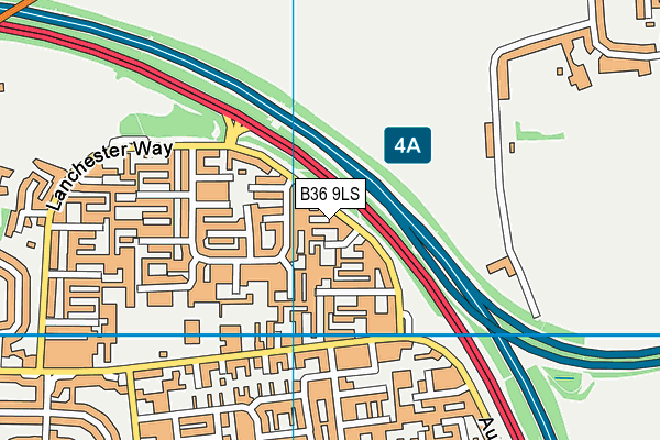 B36 9LS map - OS VectorMap District (Ordnance Survey)