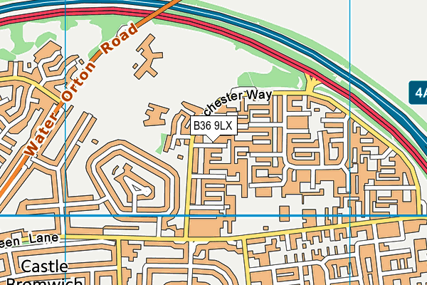 B36 9LX map - OS VectorMap District (Ordnance Survey)