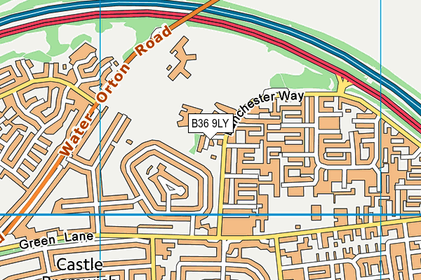 B36 9LY map - OS VectorMap District (Ordnance Survey)
