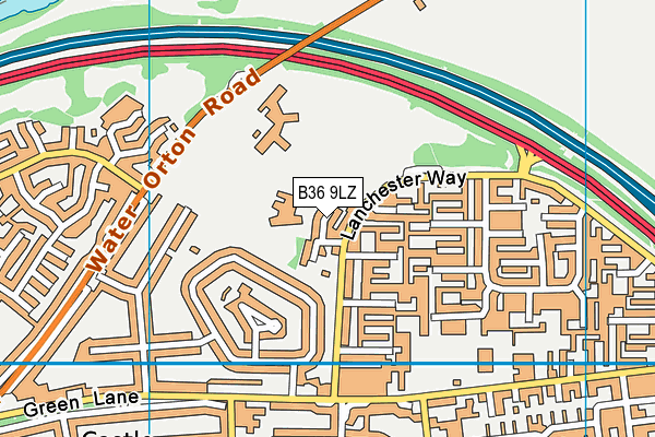 B36 9LZ map - OS VectorMap District (Ordnance Survey)