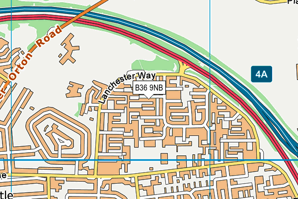 B36 9NB map - OS VectorMap District (Ordnance Survey)