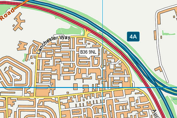 B36 9NL map - OS VectorMap District (Ordnance Survey)