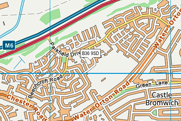 B36 9SD map - OS VectorMap District (Ordnance Survey)