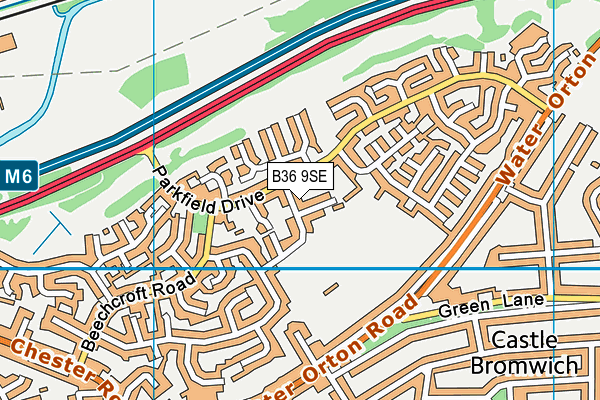 B36 9SE map - OS VectorMap District (Ordnance Survey)