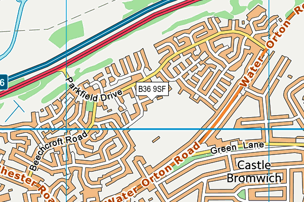 B36 9SF map - OS VectorMap District (Ordnance Survey)