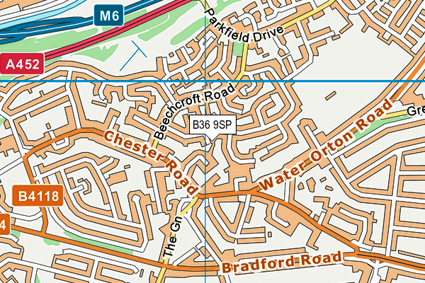 B36 9SP map - OS VectorMap District (Ordnance Survey)