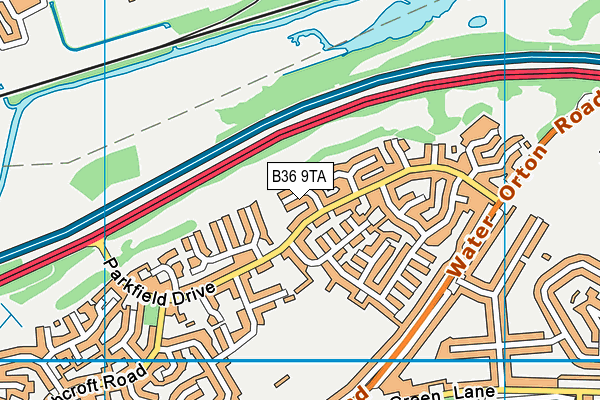 B36 9TA map - OS VectorMap District (Ordnance Survey)