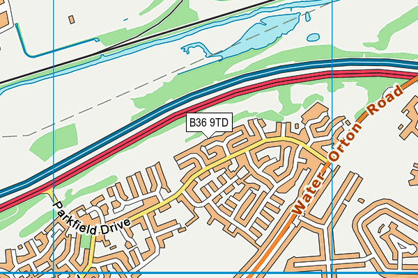 B36 9TD map - OS VectorMap District (Ordnance Survey)