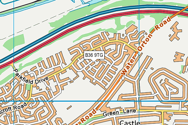 B36 9TG map - OS VectorMap District (Ordnance Survey)