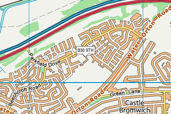 B36 9TH map - OS VectorMap District (Ordnance Survey)