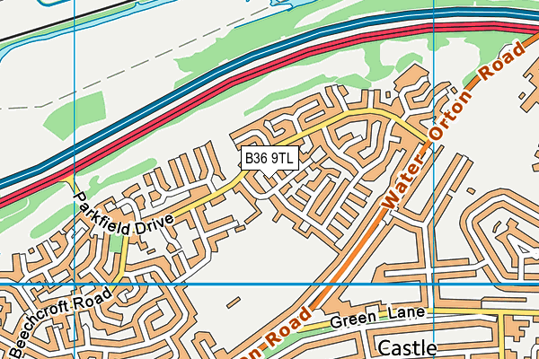 B36 9TL map - OS VectorMap District (Ordnance Survey)