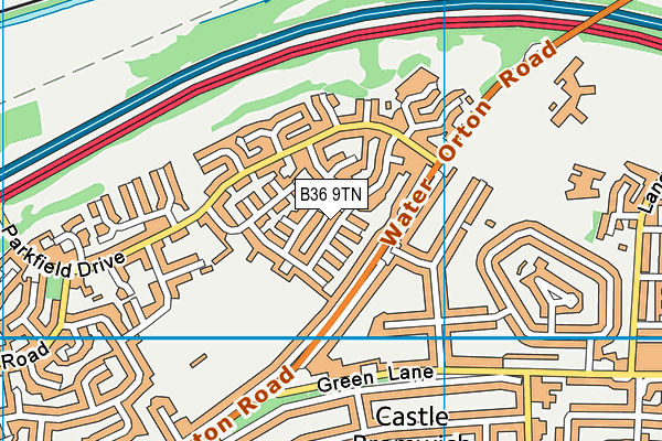 B36 9TN map - OS VectorMap District (Ordnance Survey)