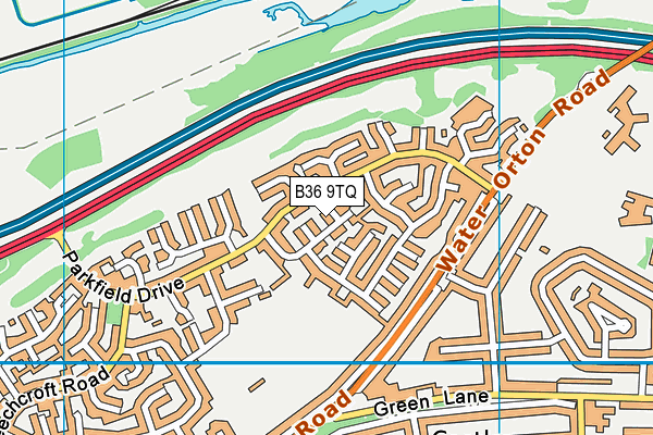 B36 9TQ map - OS VectorMap District (Ordnance Survey)