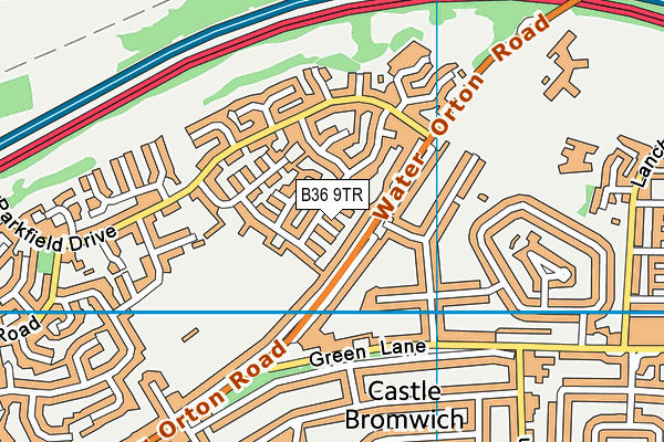 B36 9TR map - OS VectorMap District (Ordnance Survey)
