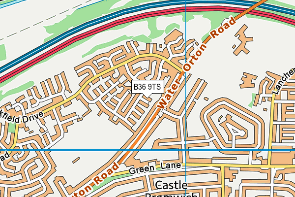 B36 9TS map - OS VectorMap District (Ordnance Survey)