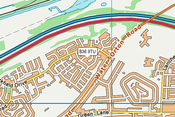 B36 9TU map - OS VectorMap District (Ordnance Survey)