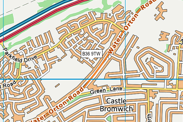 B36 9TW map - OS VectorMap District (Ordnance Survey)
