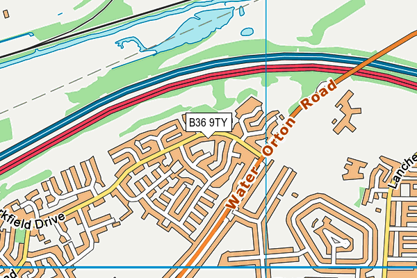 B36 9TY map - OS VectorMap District (Ordnance Survey)