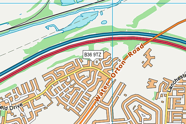 B36 9TZ map - OS VectorMap District (Ordnance Survey)