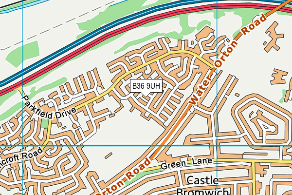 B36 9UH map - OS VectorMap District (Ordnance Survey)