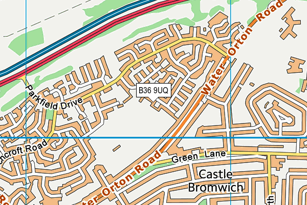 B36 9UQ map - OS VectorMap District (Ordnance Survey)