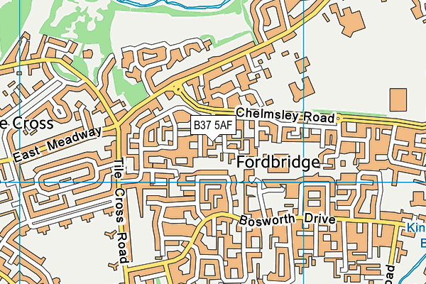 B37 5AF map - OS VectorMap District (Ordnance Survey)