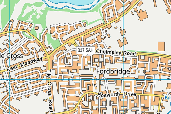 B37 5AH map - OS VectorMap District (Ordnance Survey)