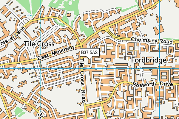 B37 5AS map - OS VectorMap District (Ordnance Survey)
