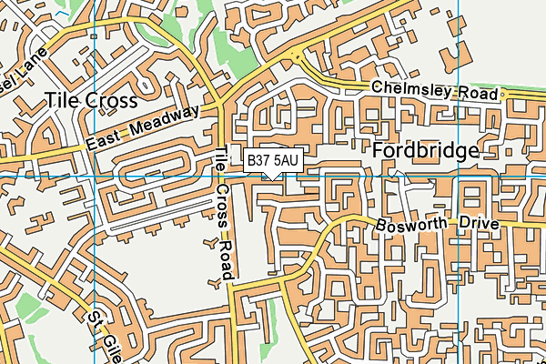 B37 5AU map - OS VectorMap District (Ordnance Survey)