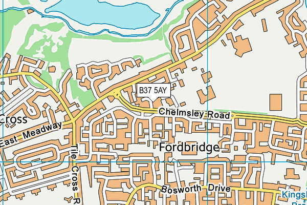 B37 5AY map - OS VectorMap District (Ordnance Survey)