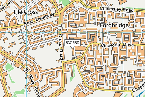 B37 5BD map - OS VectorMap District (Ordnance Survey)